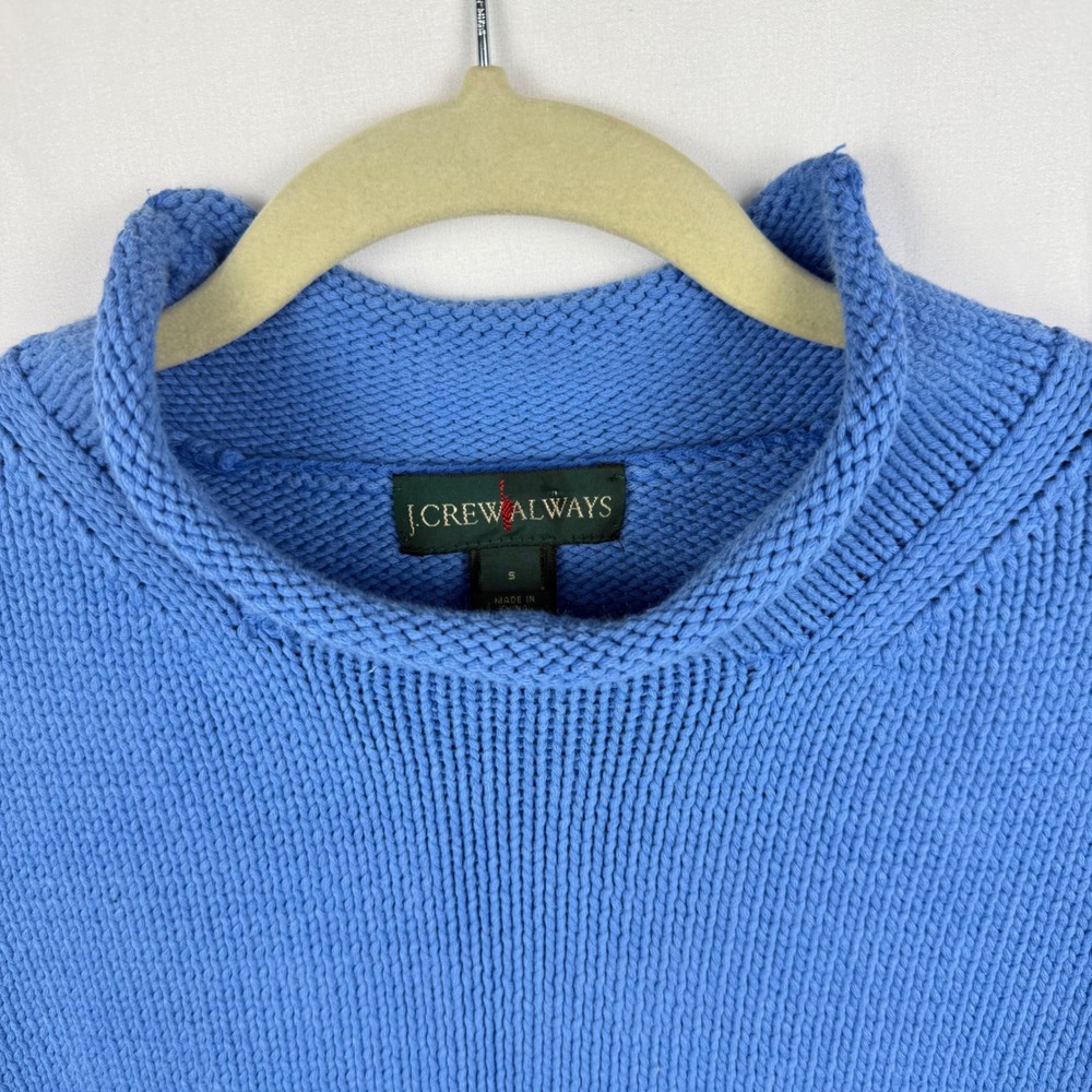 J. Crew Blue Roll Neck Oarsman Sweater Small Preppy Coastal Classic Old Money - Picture 3 of 8